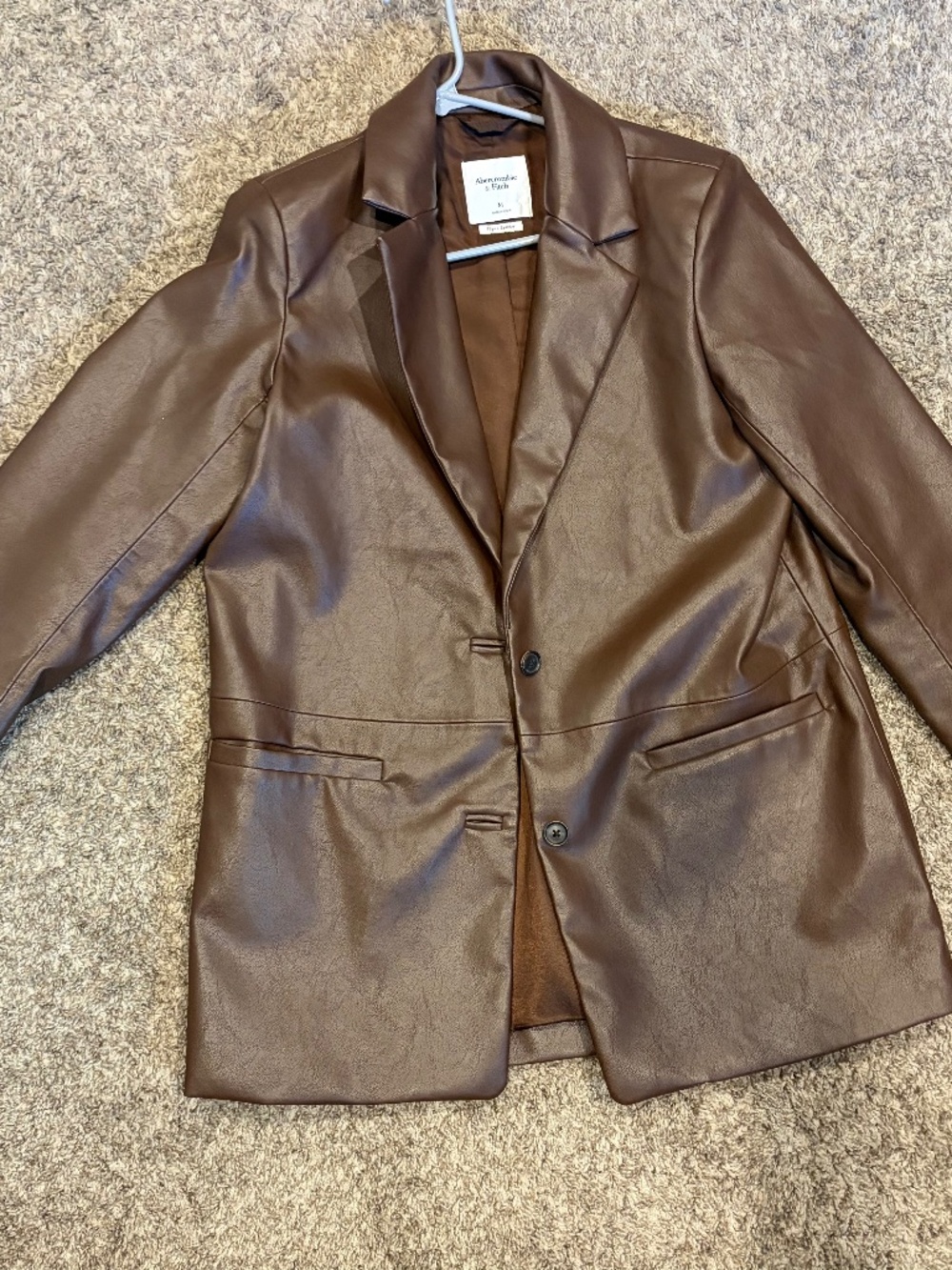 Abercrombie Brown Leather Blazer Jacket